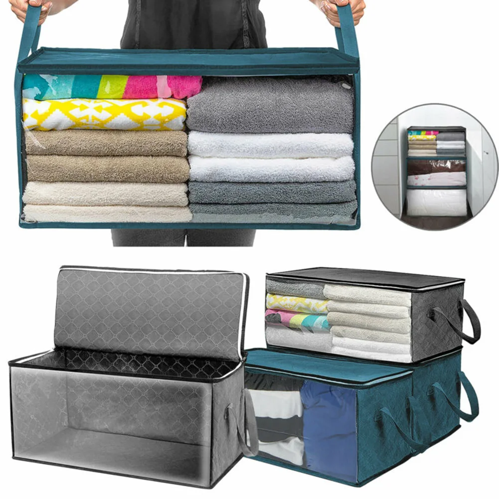 2PCS Non-woven Fabrics Foldable Storage Bag Clothes Blankets Quilt Closet Sweater Container Box Holder Bags | Дом и сад