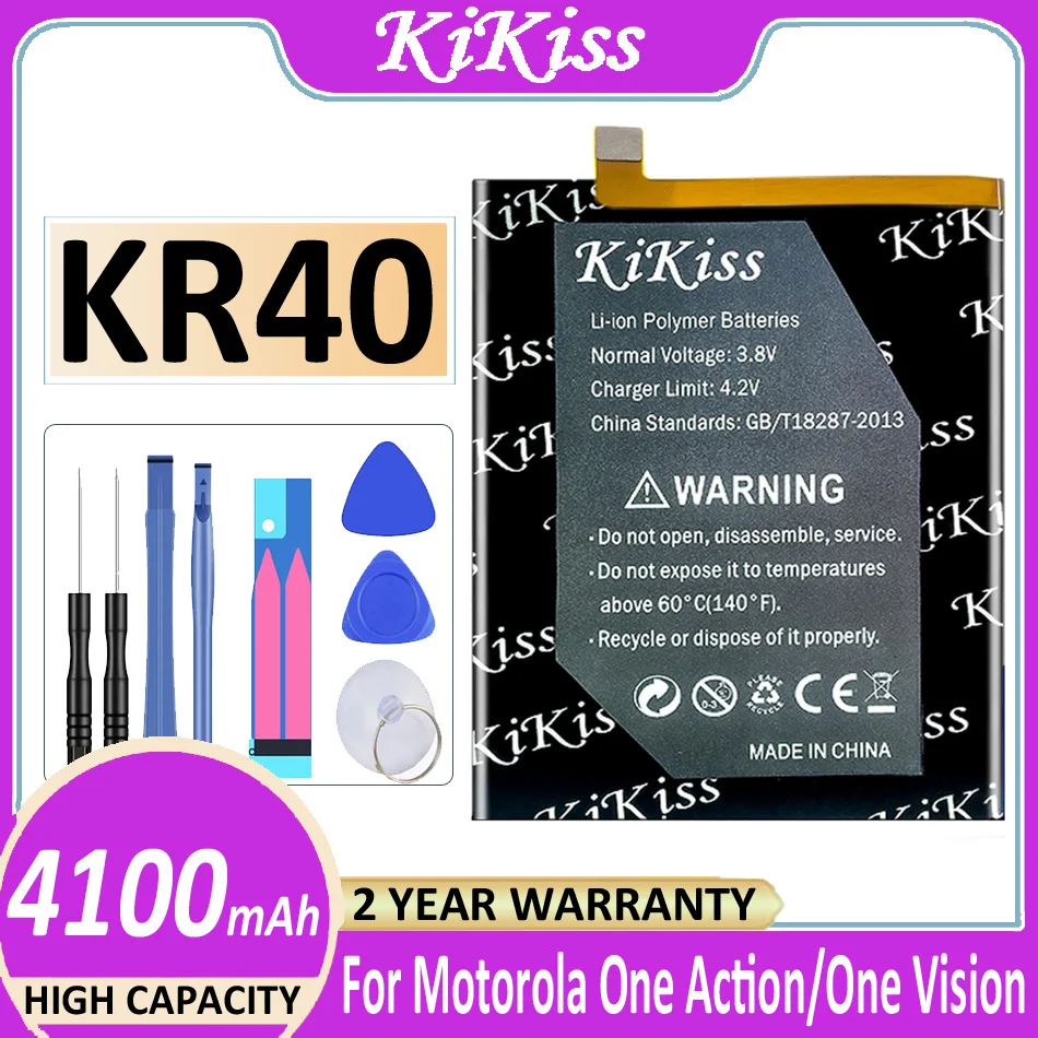 

Оригинальный аккумулятор KiKiss KR40 4100 мАч для Motorola Moto One Action XT2013-1/One Vision XT1970-1 Bateria