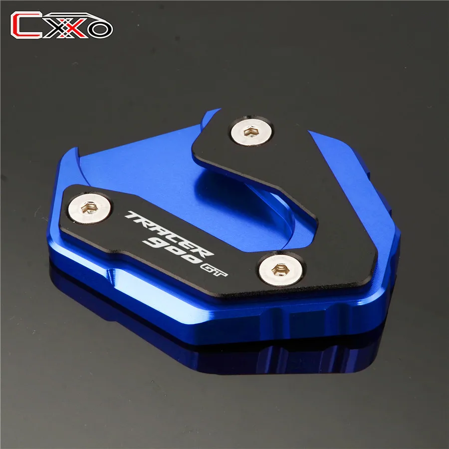 Tracer 900gt blue Пластина для подножки боковая стойка Pad увеличитель синий для YAMAHA TRACER 900 gt Tracer 900gt mt09 mt 09 - Цвет: Tracer 900gt blue