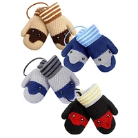 4 pair toddler kids fleece lined mitten unisex baby knit mittens animals pattern thick warm gloves for children b0042