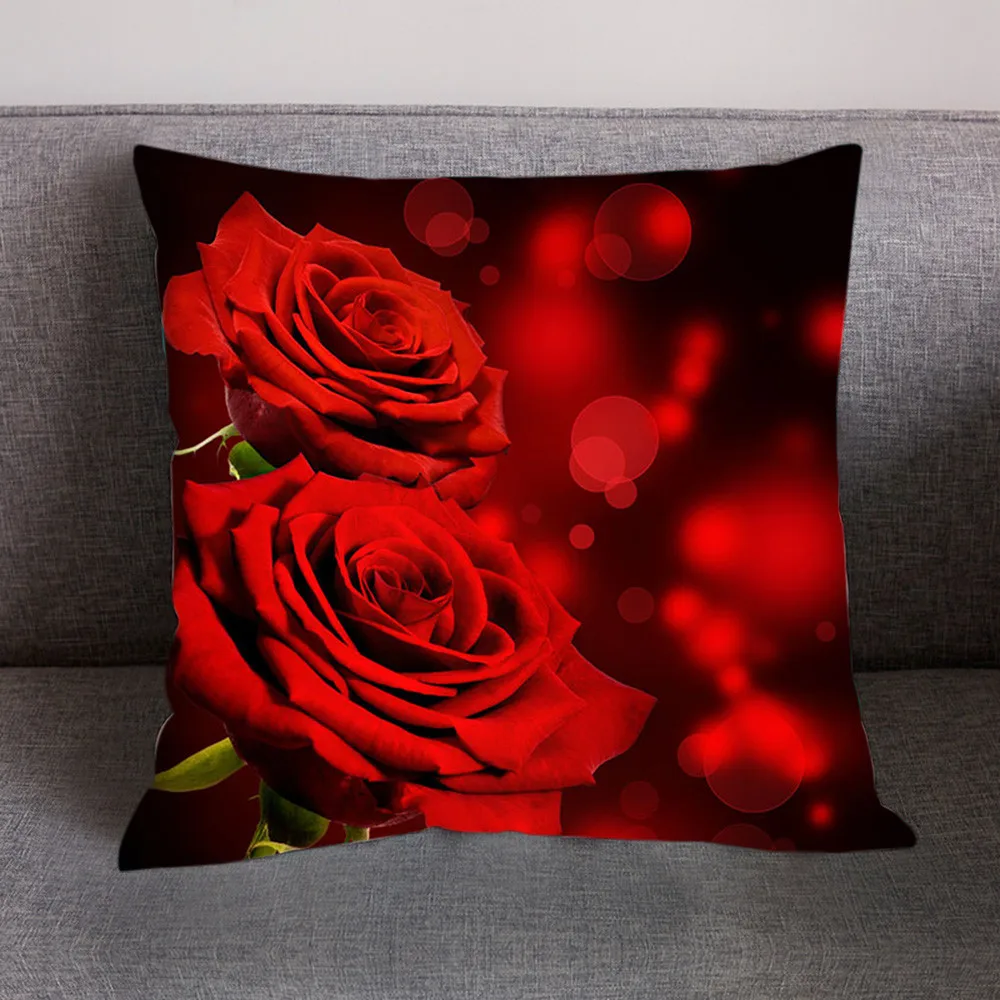 Чехол для подушки с принтом из полиэстера чехол розовых пионов декоративные