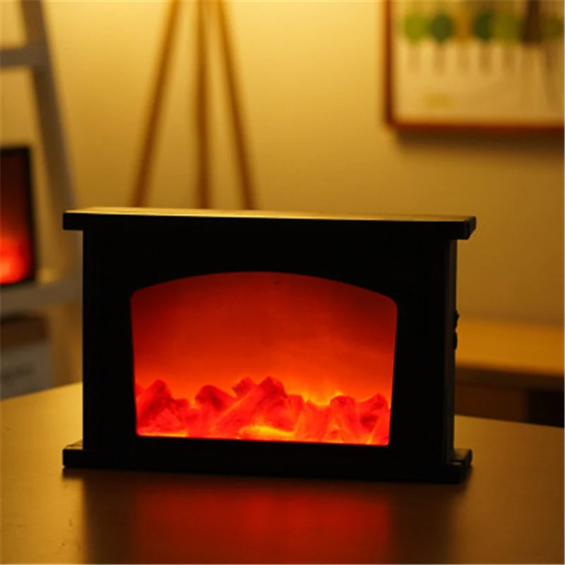

LED Night Light Home Fireplace Lamp Flame Lamp Vintage Harajuku Night Lamps for Kids Bedroom Casual Fashionable Night Light Plug