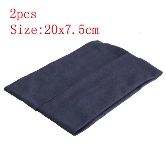 2pcs-3 1/2 шт., спортивные эластичные повязки для волос для йоги, спортивные принадлежности для йоги, танцев, байкеров, широкая повязка, стрейч-лента, хлопковая повязка для волос - Цвет: 2pcs-3