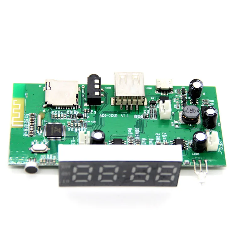 Плата усилителя мощности Bluetooth usb-накопитель TF-карта воспроизведение часы экран