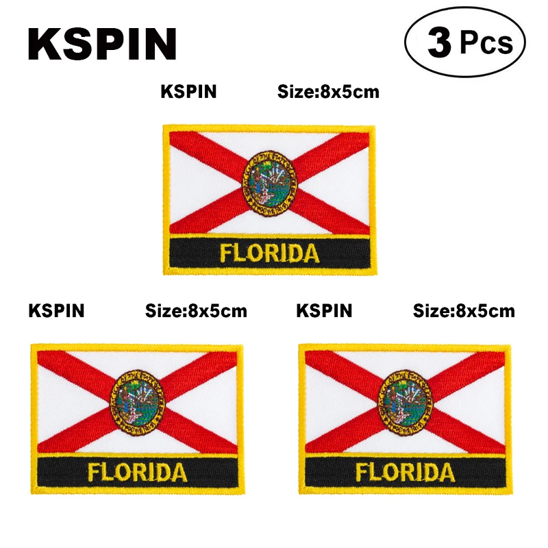 

U.S.A Florida Rectangular Shape Flag patches embroidered flag patches national flag patches for clothing DIY Decoration