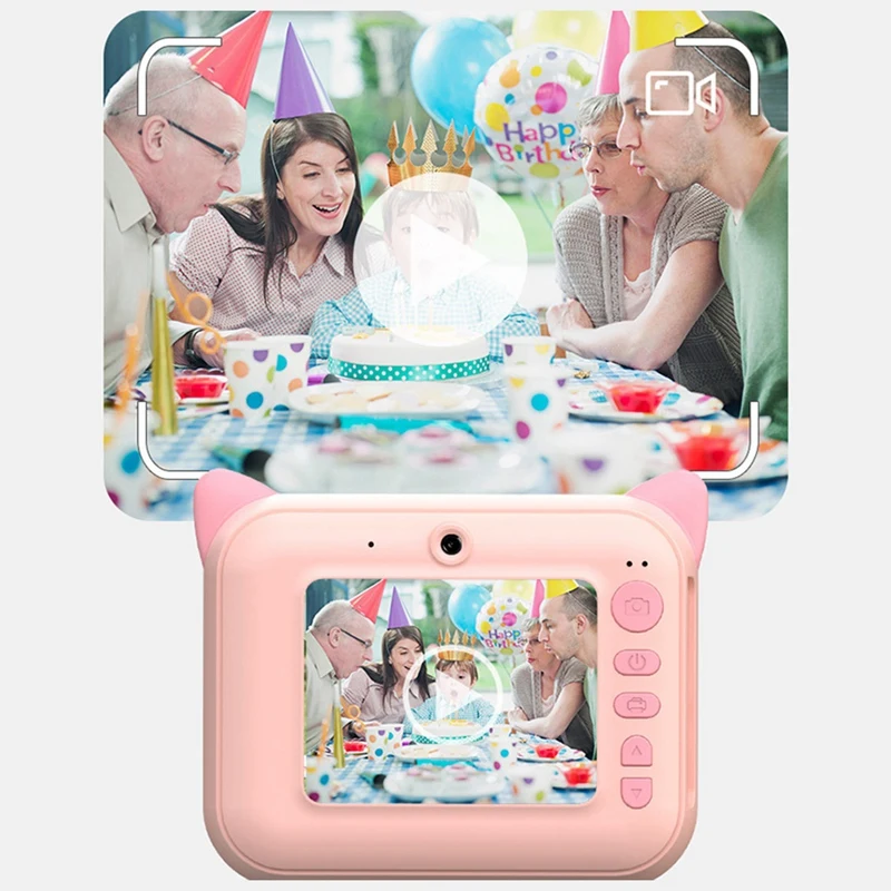 

Instant Print Camera for Kids 1080P HD Digital Camera with Photo Paper Child Toys Camera Birthday Gift for Kids