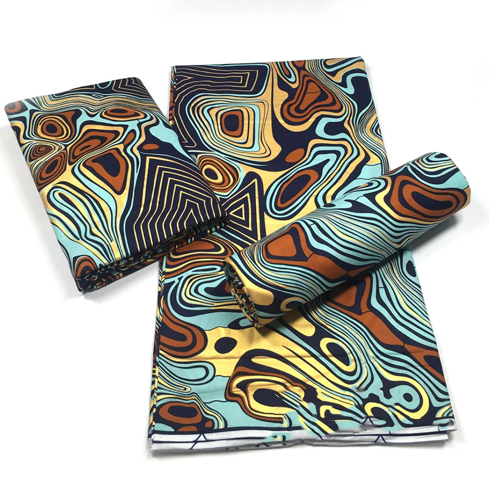 Анкара принты золотой воск реального батик ткань Африки швейная торжественное