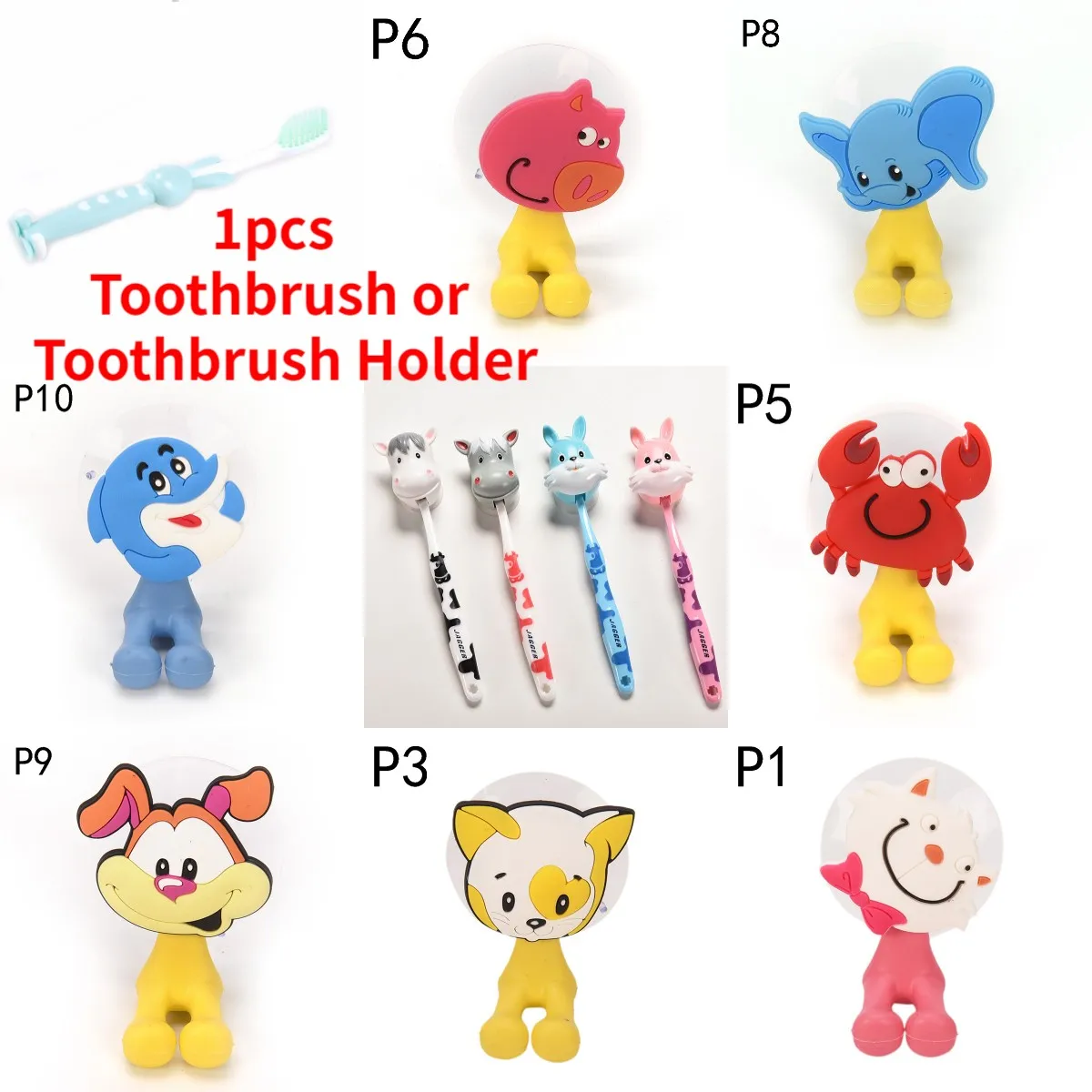 1 шт. детская зубная щетка с милыми мультяшными коровами и кроликом для маленьких