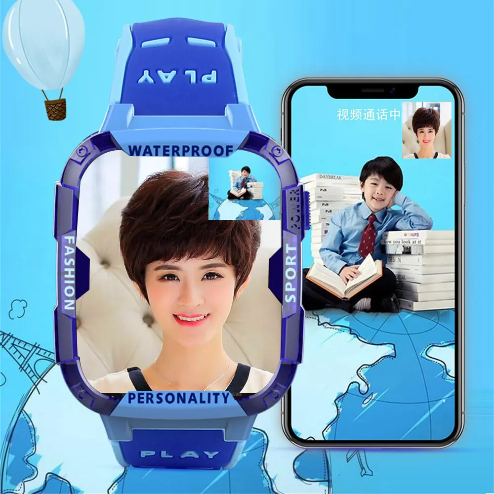 Смарт часы 4G с сетевым Wi Fi GPS SOS Детские видеозвонком IP67 водонепроницаемые камерой