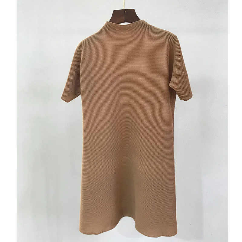 

LANMREM Women Blouses Turtleneck 2021 Spring Shirts All Match Short Sleeve Blouses Casual Loose Outerwear Female Top 2A5006