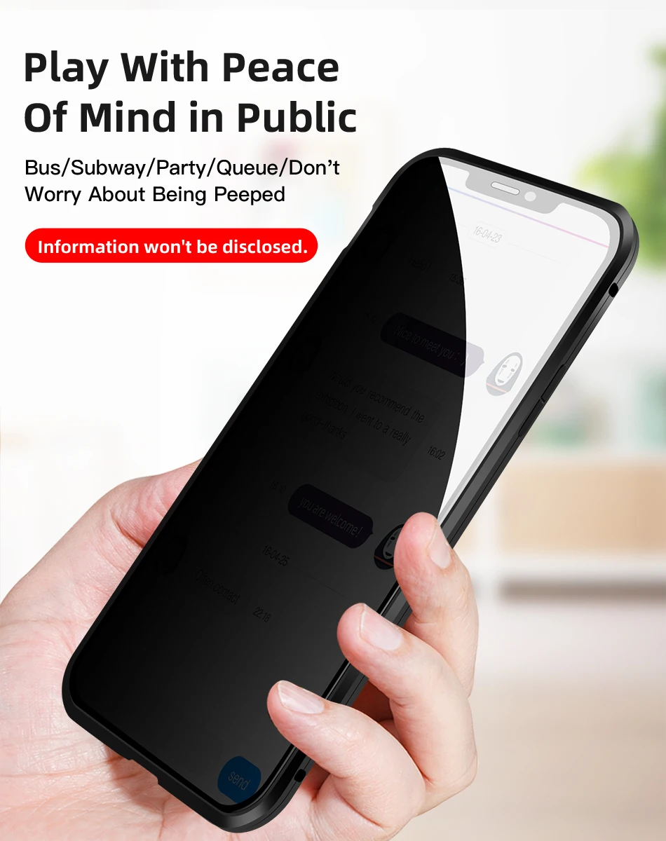 Защитный Магнитный чехол из закаленного стекла для iPhone 11, 11pro, XS MAX, XR, X, противоскользящий магнит, металлический бампер для iPhone 8, 7, 6, 6S Plus