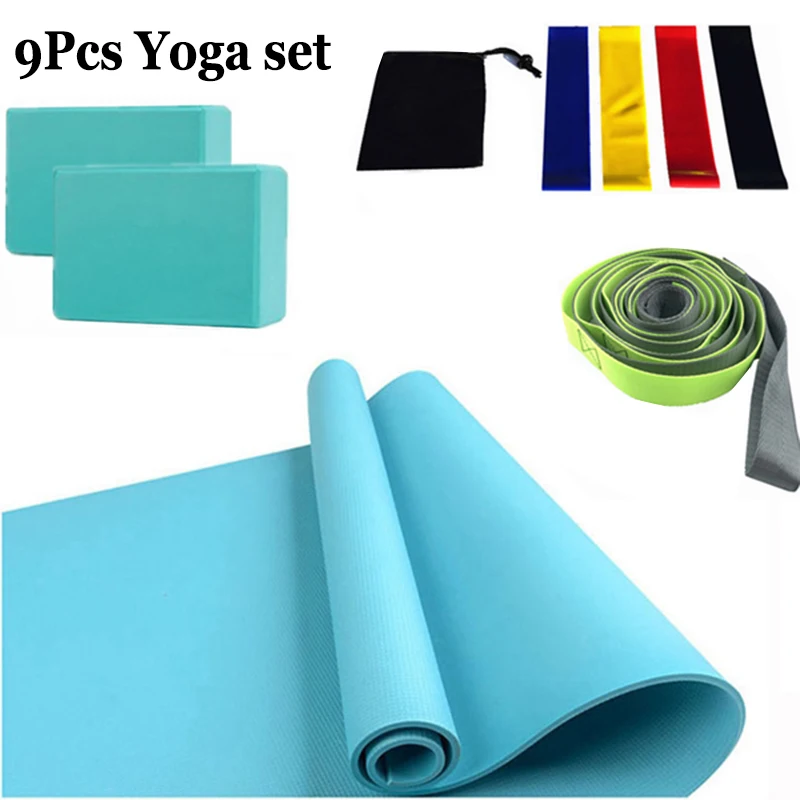 8 шт. набор для занятий йогой и фитнесом эластичный ремешок пояс фитнес резиновая