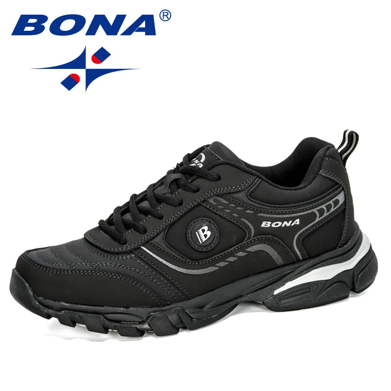 Кроссовки BONA мужские кожаные Стильная Спортивная обувь для бега удобные