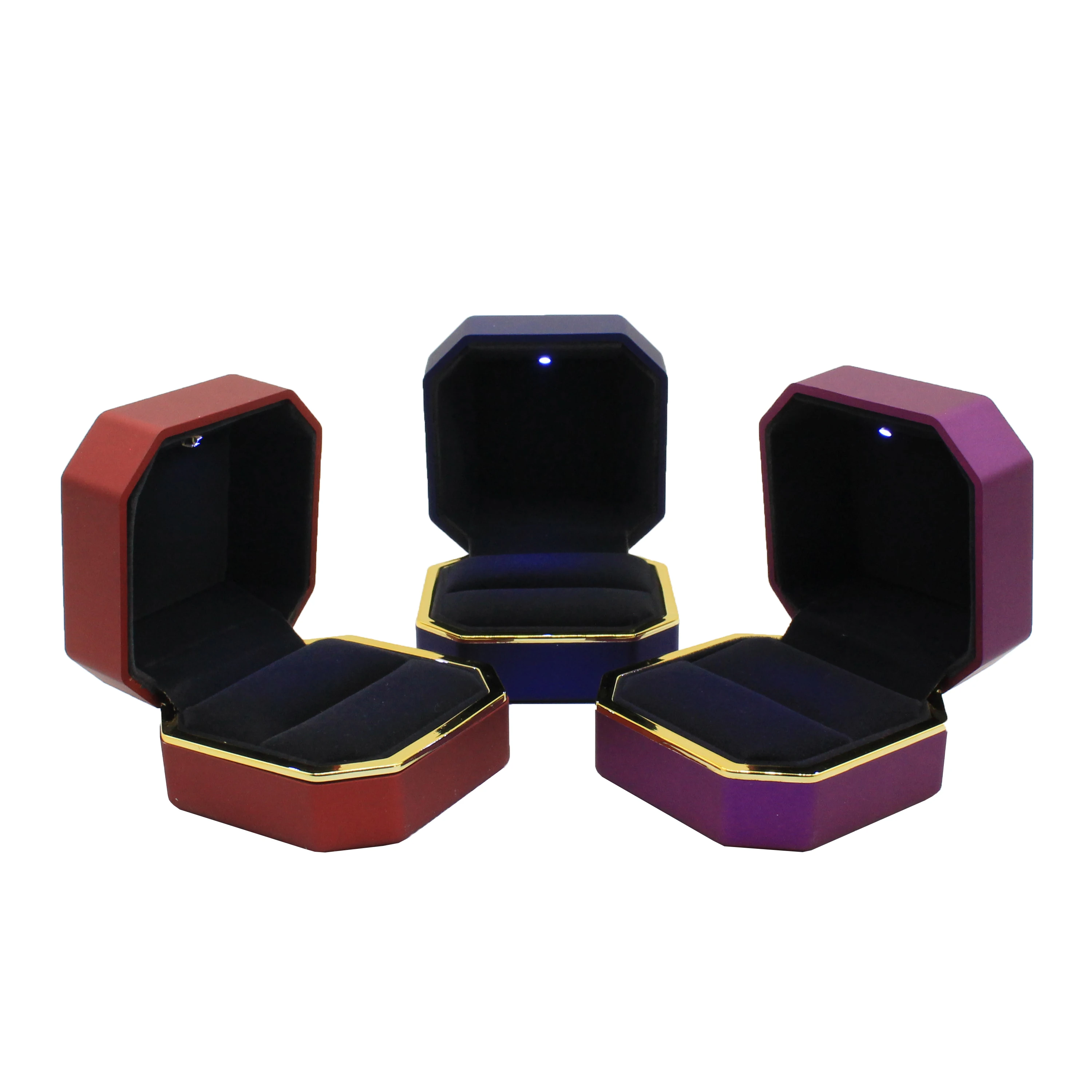 Коробка для свадебных колец светодиодный с подсветкой роскошная бархатная