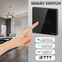 wifi smart wall touch light switch remote work with alexa google home touch switch for led lamp timer voice control wall switch