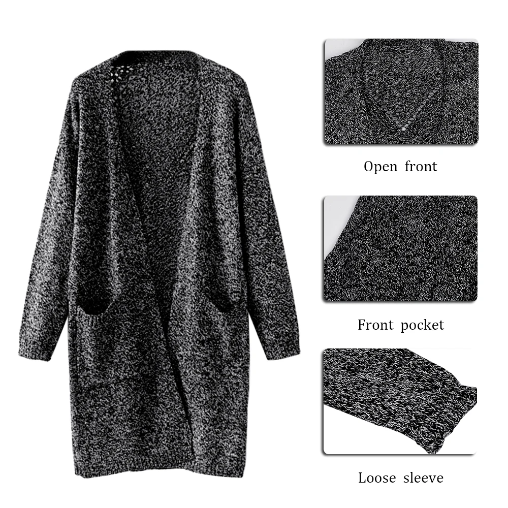Женская просторная вязаная кофта 2019 теплая Осенняя Верхняя одежда Один размер
