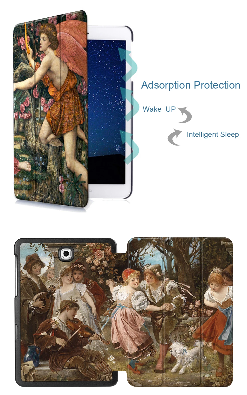 MTT из искусственной кожи чехол для samsung Galaxy Tab S2 8," SM-T710 T715 T713 T719 тонкий смарт-чехол картина маслом планшет защитный чехол