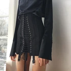 Женская мини-юбка на шнуровке с высокой талией