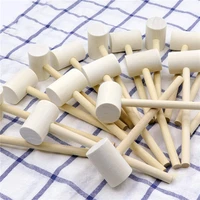 20pcs mini wooden hammer balls toy pounder replacement wood mallets baby toys 3d diy baking tools roundoval