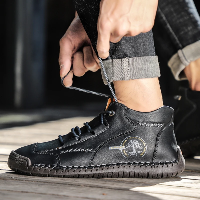 

Men Casual Shoes Fashion Casual Leather Man Shoe Men Sport Shoes Mens Spring Men's Sneakers Black Flat Sneaker