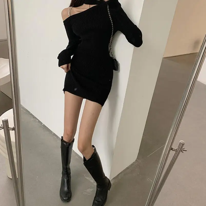 

2021 Spring Autumn Winter Sweater Dress Women Knitted Dress Female Long Sleeve Slim Sexy Bodycon Dress Ladies Vestidos JW9961
