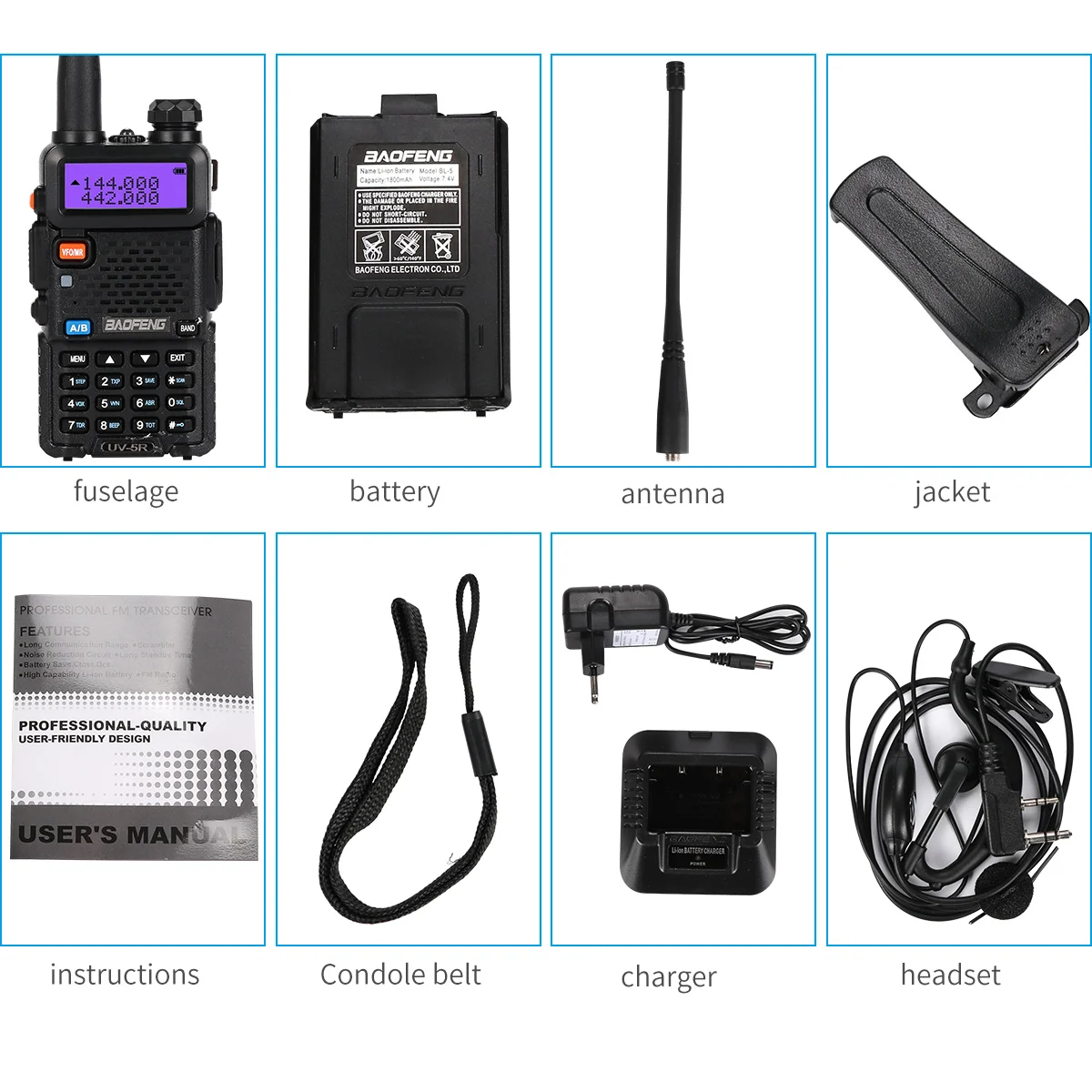 2PCS BaoFeng Walkie Talkie UV 5R Two-way dmr CB Ham Radio Station UV-5R Walkie-talkies VHF Receiver UV5R UV 82 UV9R For hunting