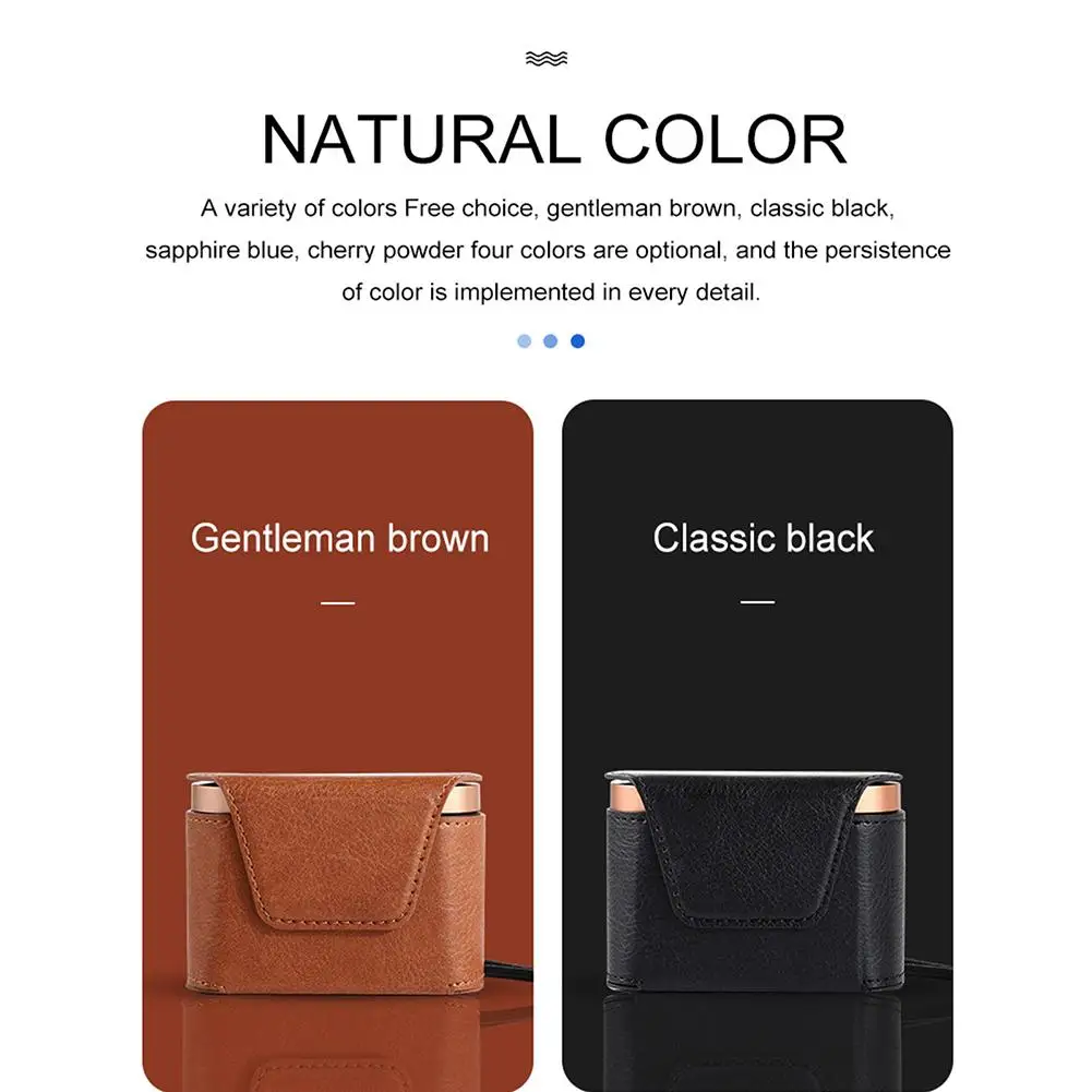 Черный кожаный чехол для наушников портативный хранения сумка полной защиты