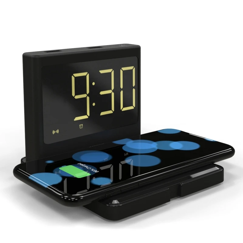 

Wireless Charging LED Display Alarm Clock With Sleep Timer 3-Level Dimmer 45BA