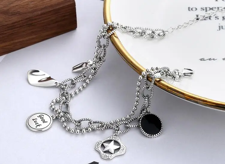 

Wholesale high quality real 925 sterling silver hand tag bracelet cuff bangle fine jewelry bracelets wristlet accessories jewel