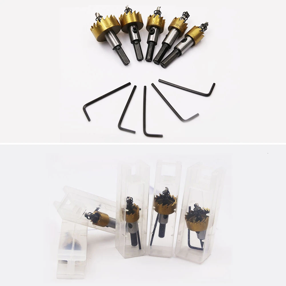 Carbide Tip HSS Hole Saw Drill Bits Set Stainless Steel Metal Wood Cutter Tool Drilling Cut For Installing 16-30mm | Инструменты