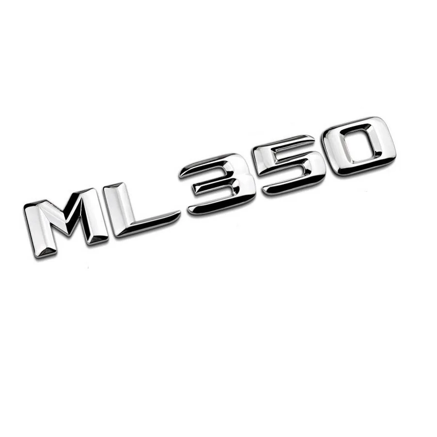 

Chrome Shiny Silver " ML 350 " Car Trunk Rear Letters Word Badge Emblem Letter Decal Sticker for Mercedes Benz ML Class ML350