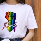 Женская футболка Harajuku, с рисунком радуги, для геев, для лесбиянок