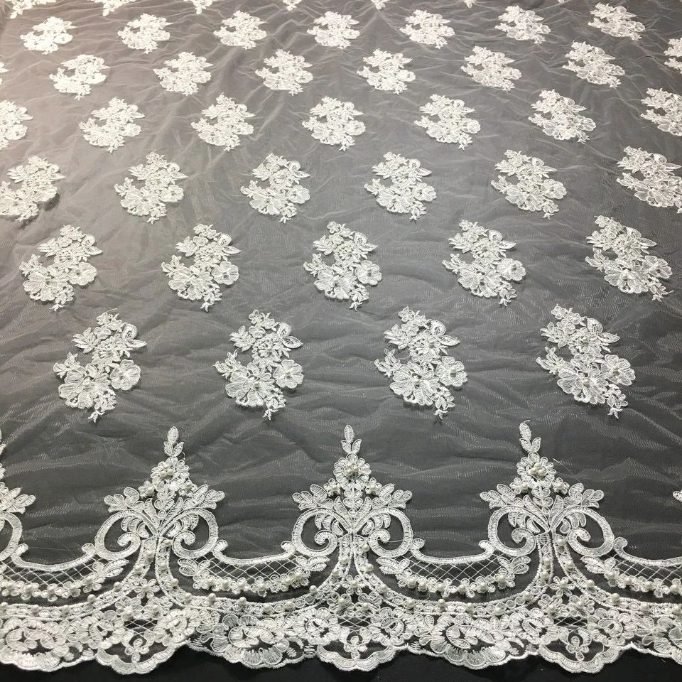 White African Lace Fabric 2021 High Quality French Mesh Beads Nigerian Milk Silk Fabrics For Dress M33371 | Дом и сад