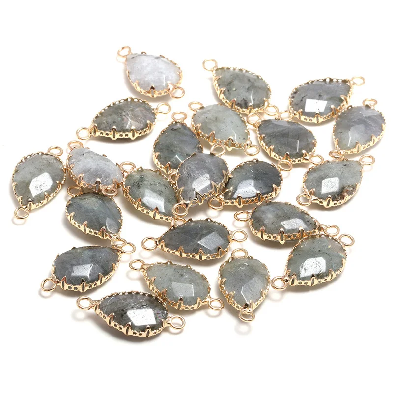 

Natural Stone Pendant Water Drop Shape Flash Labradorites Faceted Pendant Necklace for DIY Jewelry Birthday Gift Size 13x26mm