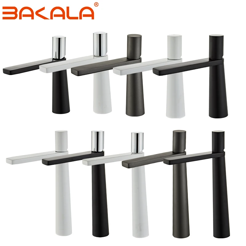 Бакала кран для раковины черный водопад смесителя латунный ванной комнаты