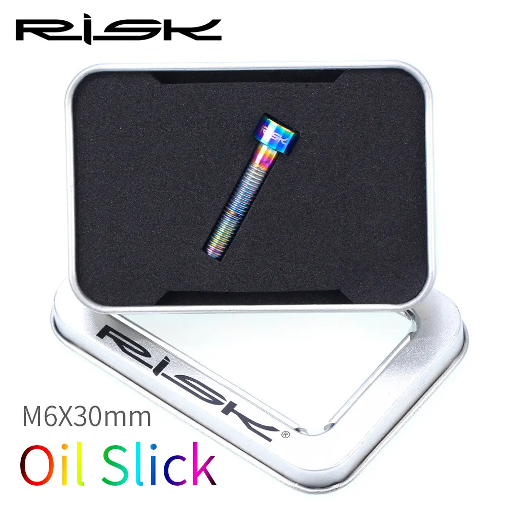 Rainbow M6x30mm Риска Титан Ti велосипед Aheadset гарнитура стволовых Топ Кепки Крышка для мотоциклов болт гайка Звездочка болты с шестигранной головкой M6x30mm 35 мм 40 мм 50 мм - Цвет: Rainbow M6x30mm