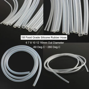 1 м Еда Класс прозрачный силиконовый штамп резиновый шланг 6 7 8 10 12 16 мм из Диаметр Гибкая силиконовая труба