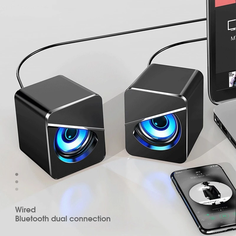 

3D Sound Effect Dual Speaker Computer Audio, Usb Wired Home Desktop Office Gaming Notebook Subwoofer Speaker