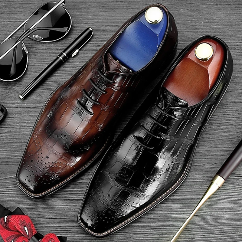 Мужские Винтажные Туфли оксфорды из натуральной кожи с круглым носком|Туфли| |