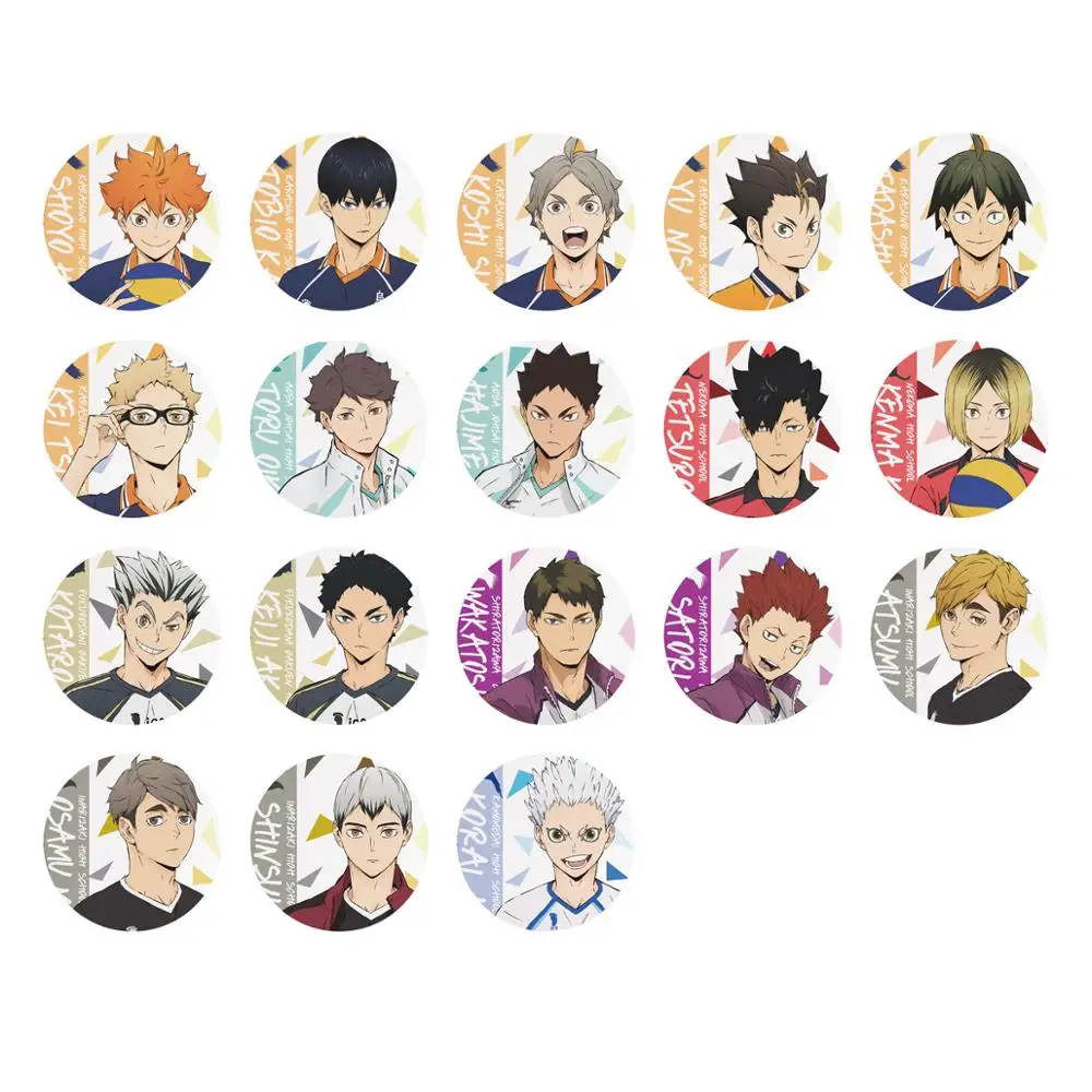 Haikyuu! Брошь в верхнюю часть аниме Oikawa Tooru Kuroo Tetsurou Bokuto Koutarou Akaashi Keiji Atsumu Miya Haikyu