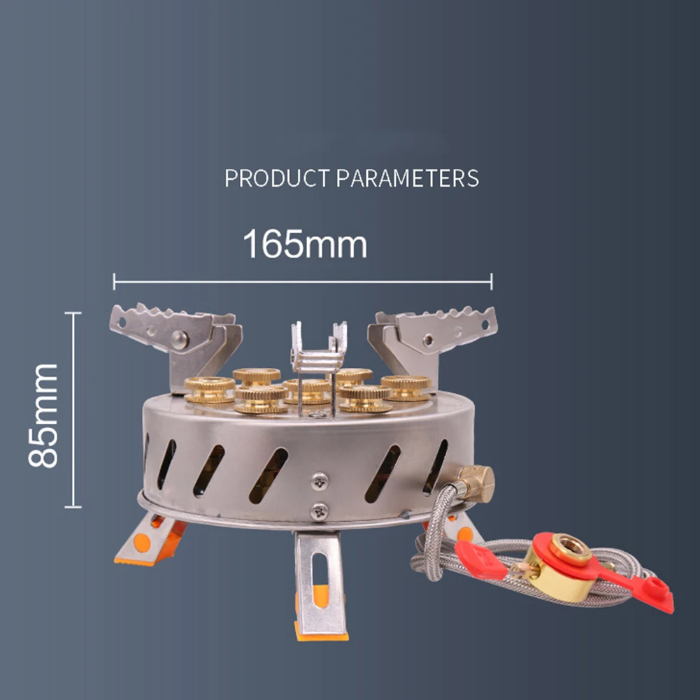

Portable Outdoor Camping Stove Stainless Steel 7-Head Gas Fire Stoves Hiking Picnic Tour Folding Gas Stoves With Storage Bag