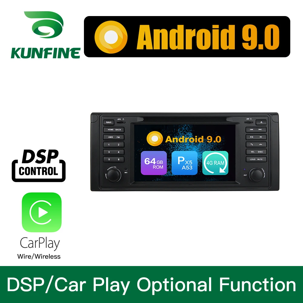 

Android 9.0 Octa Core 4GB RAM 64GB ROM Car DVD GPS Navigation Multimedia Player Car Stereo for BMW M5 E39 1995-2003 X5 E53