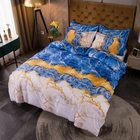 modern style marble pattern printed duvet cover set with pillowcase bedding set double full queen king size bed