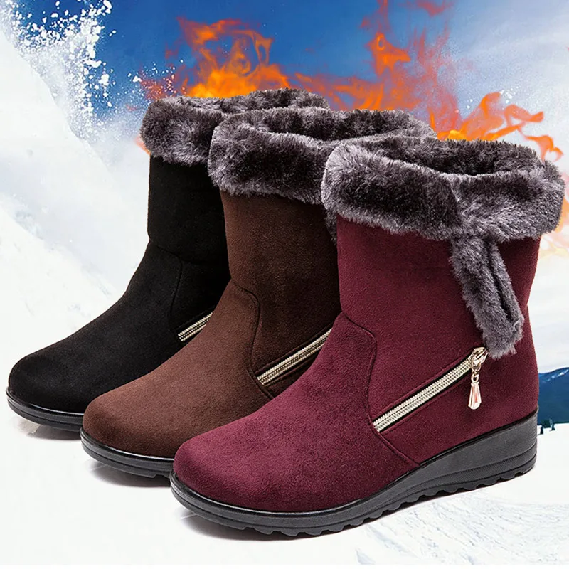 

Ladies Winter Snow Boots Women's Shoes Slope Heels Women's Boots XL 43 Women's Ankle Boots Shoes Women's Boots 2021 New