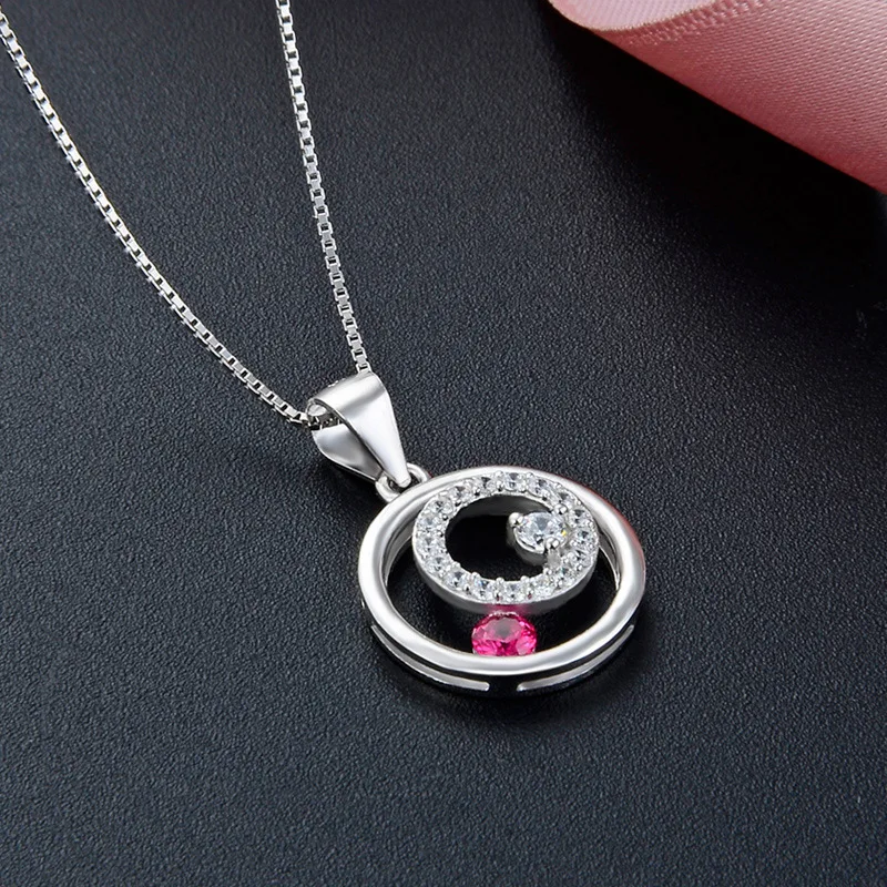 

s925 sterling silver necklace lady chain zirconium minimalist pendant jewelry