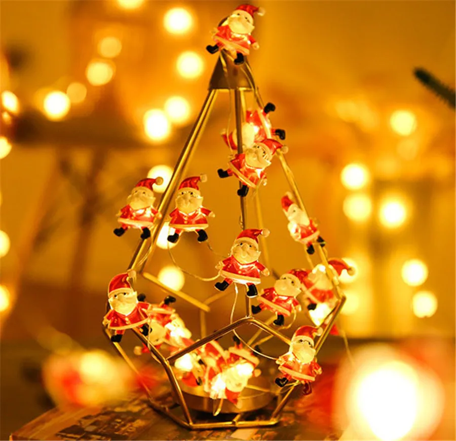 

Battery Powered LED Snowflakes Snowman String Fairy Lights Garland Christmas Santa Claus Decorations Lights for Party Holiday