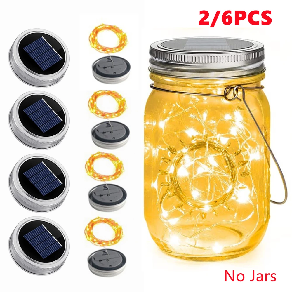 

2/6 шт., гирлянда на солнечной батарее, 20 светодиодов