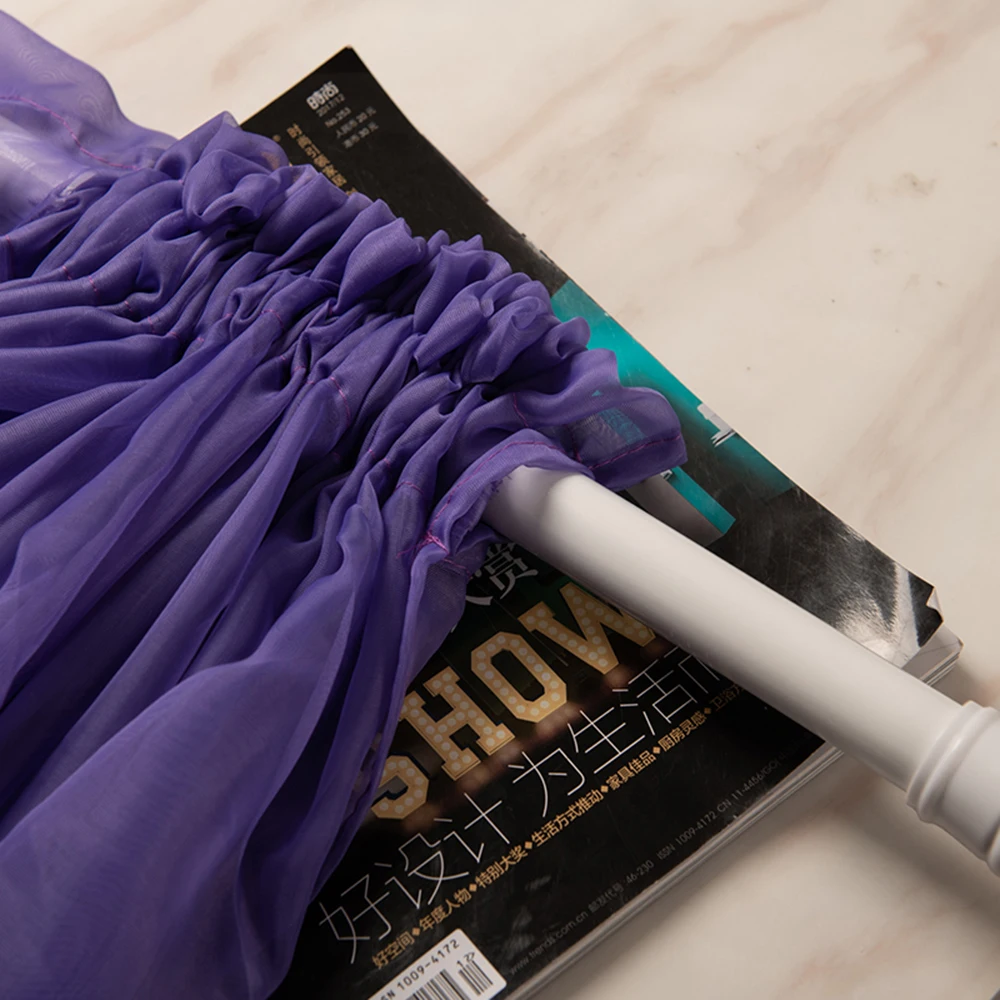 Однотонные прозрачные тюлевые занавески для окна гостиной с драпировкой спальни