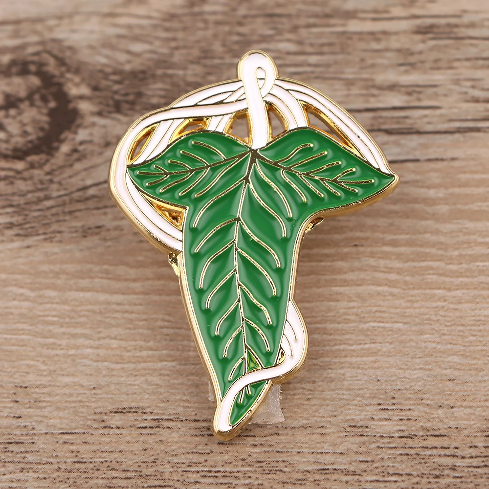 Брошь женская эмалированная в виде зеленых листьев | Украшения и аксессуары
