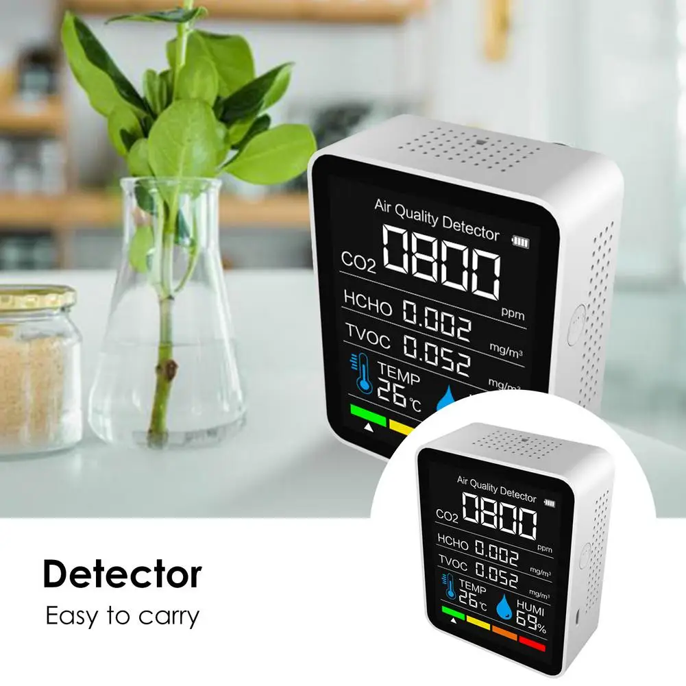 

Air Monitor CO2 Carbon Dioxide Detector Greenhouse Warehouse Temp And Humidity Meter USB Portable Practical Long Battery Life